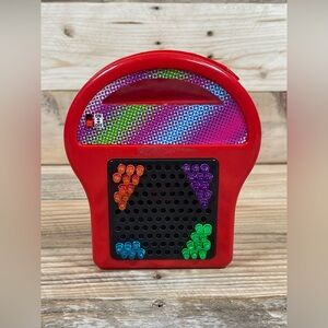 Lite Brite Mini Game Greenbrier International Red Light Up Pegs Art Travel Toy